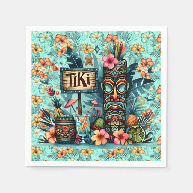 Servilleta De Papel Tropical Tiki Bar (Anverso)