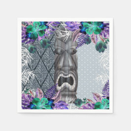 Servilleta De Papel Tropical Vintage Retro Floral Tiki Hawaiano Luau