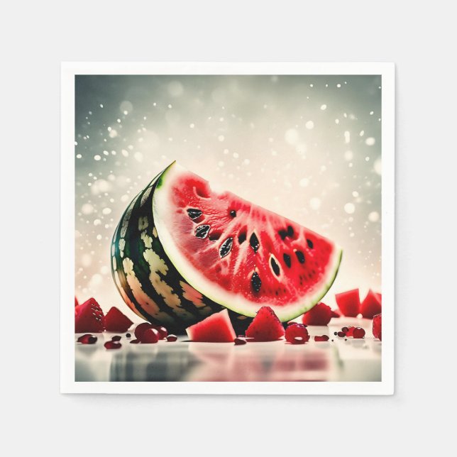 Servilleta De Papel Tropical Watermelon Fruit Slice (Anverso)
