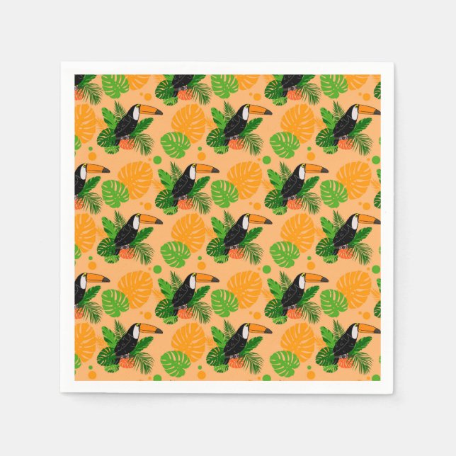 Servilleta De Papel Trópico Toucan Bird Seamless Pattern (Anverso)