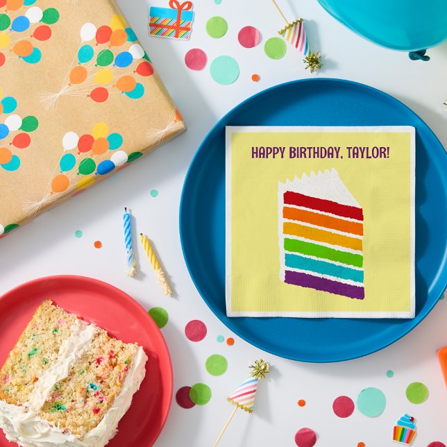 Servilleta De Papel Trozo de Fiesta Personalizado del pastel de arcoir (Subido por el creador)