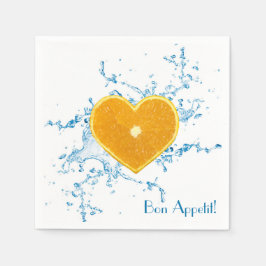 Servilleta De Papel Trozo de Naranja en forma de corazón