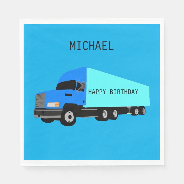 Servilleta De Papel "TRUCK" Happy Birthday paper servilletas para chic (Anverso)