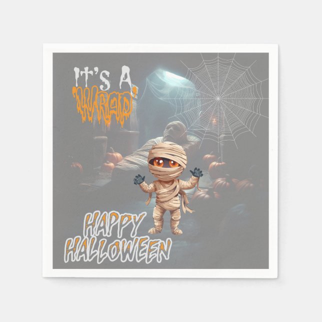 Servilleta De Papel Truco de Halloween de Treat Mummy's Lair (Anverso)