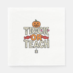 Servilleta De Papel Truco o Enseña Halloween Profesor Vintage Vector D