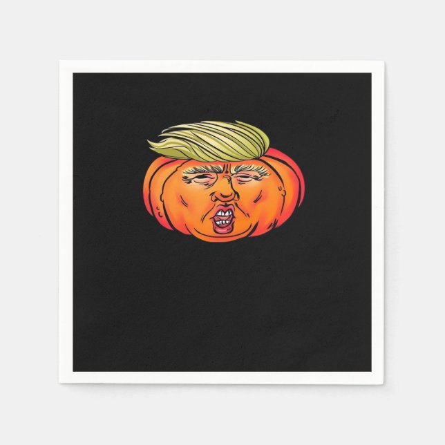 Servilleta De Papel Truco O Traición Anti Calabaza De Halloween Trumpk (Anverso)