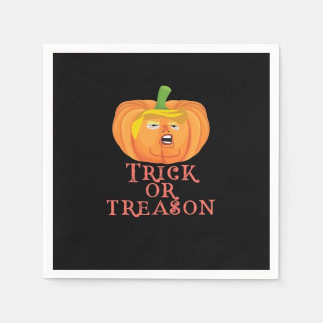 Servilleta De Papel Truco O Traición Halloween Impete Diseño Trumpkin (Anverso)
