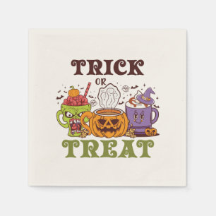 Servilleta De Papel Truco O Tratamiento - Café De Halloween Curado