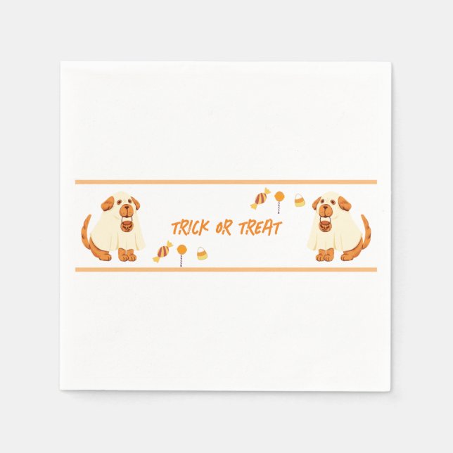 Servilleta De Papel truco o tratamiento con cachorro (Anverso)