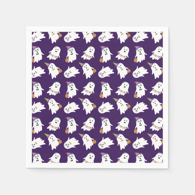 Servilleta De Papel Truco O Tratamiento De Fantasmas De Halloween (Anverso)