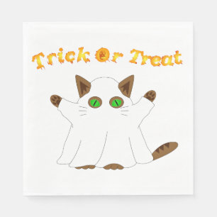 Servilleta De Papel Truco o tratamiento para gatos fantasma