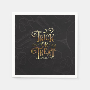 Servilleta De Papel Truco o trato Calaveras Fiesta de Halloween negra 