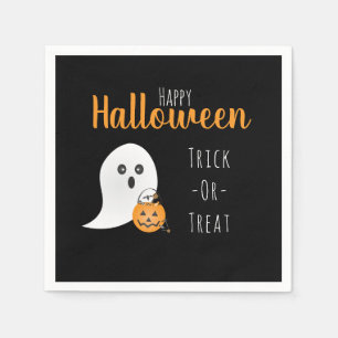 Servilleta De Papel Truco O Trato Feliz Fantasma De Halloween