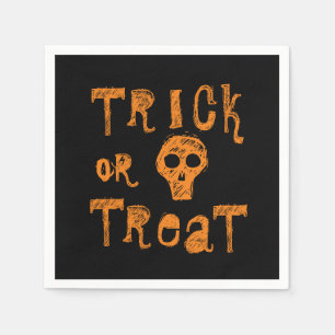 Servilleta De Papel Truco o trato Grunge Naranja Calavera Halloween