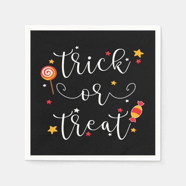 Servilleta De Papel truco o trato halloween (Anverso)