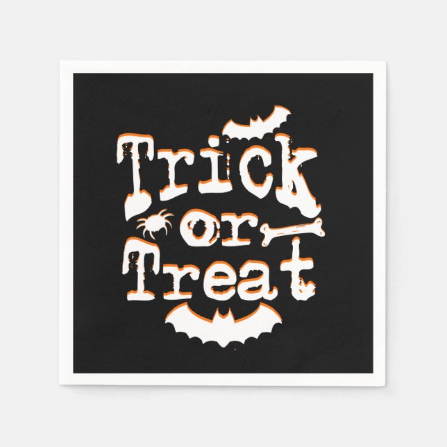 Servilleta De Papel truco o trato halloween (Anverso)