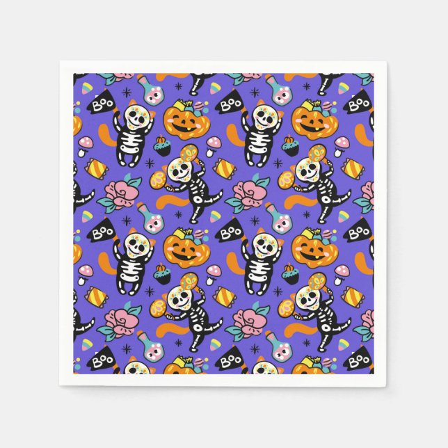 Servilleta De Papel Truco o truco de Halloween (Anverso)