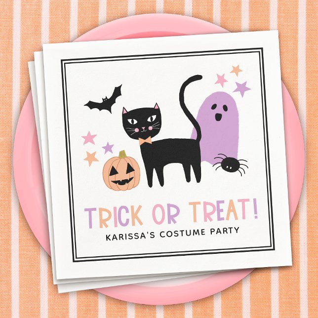 Servilleta De Papel Trucos de Halloween de Pastel Cute Pastel o Trate  (Subido por el creador)