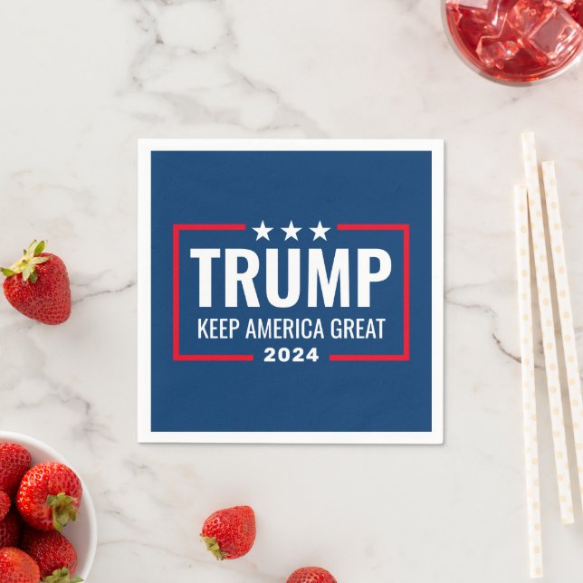 Servilleta De Papel Trump 2024 Mantenga a Estados Unidos grande - rojo (In situ)