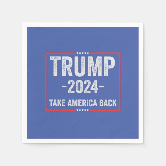 Servilleta De Papel Trump 2024 Presidente de las elecciones patriótica (Anverso)