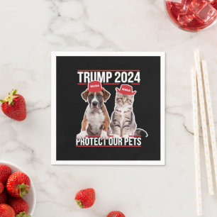 Servilleta De Papel Trump 2024 Protege Nuestros Animales Gatos Perros 