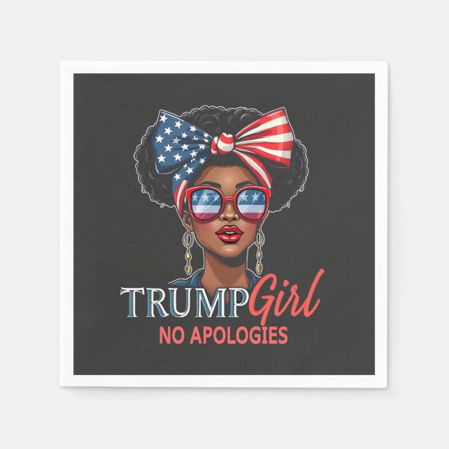 Servilleta De Papel Trump Chica sin disculpas Inaguración Chicas poder (Anverso)