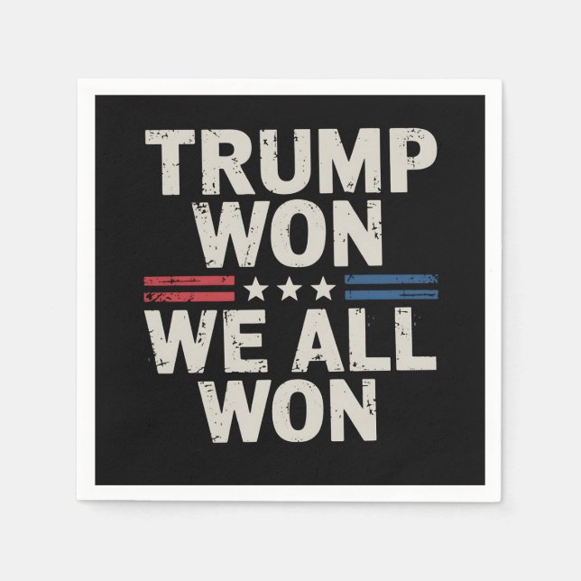 Servilleta De Papel Trump Ganó Todos Ganamos Presidente 47 EEUU (Anverso)