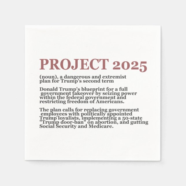 Servilleta De Papel Trump republicano pro proyecto antidemocrático 202 (Anverso)