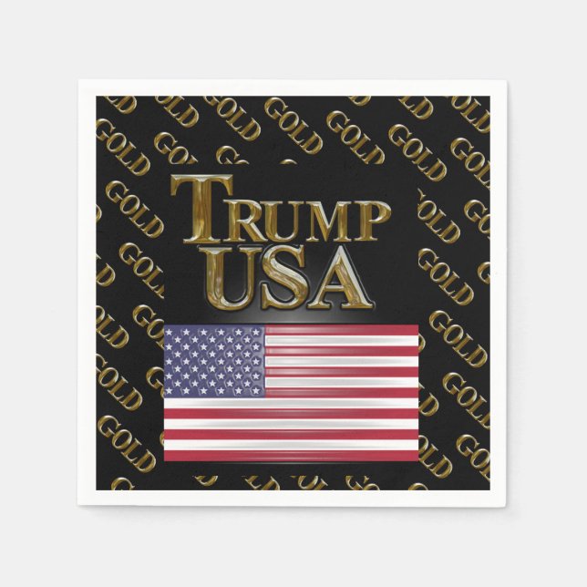 SERVILLETA DE PAPEL TRUMP USA GOLD (Anverso)