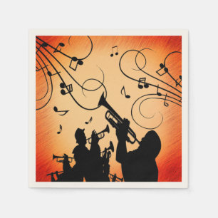 Servilleta De Papel Trumpet Section Jazz Music Naranja Rust