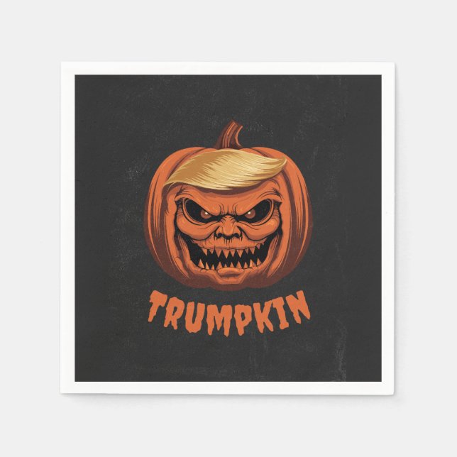 Servilleta De Papel Trumpkin: Calabaza de Halloween de Donald Trump (Anverso)