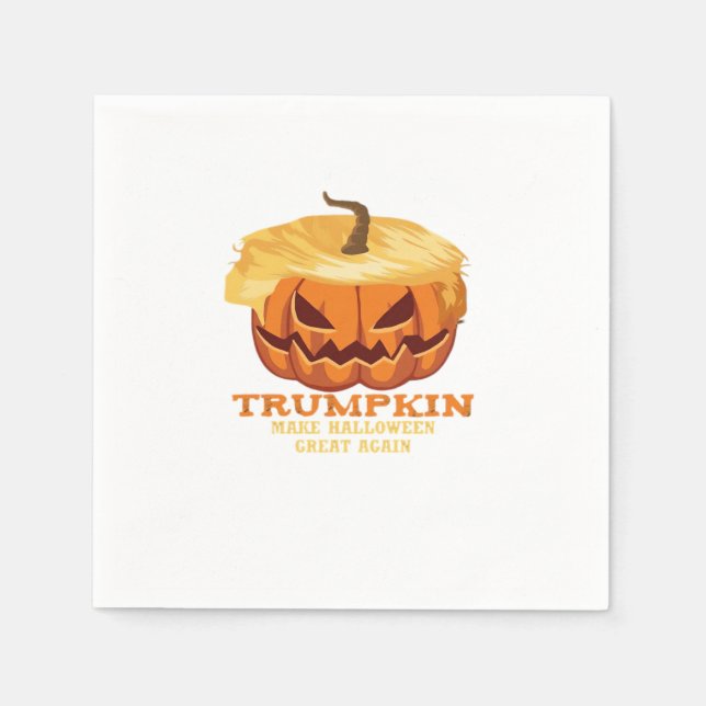 Servilleta De Papel Trumpkin Funny Calabaza Halloween - disfraz clásic (Anverso)