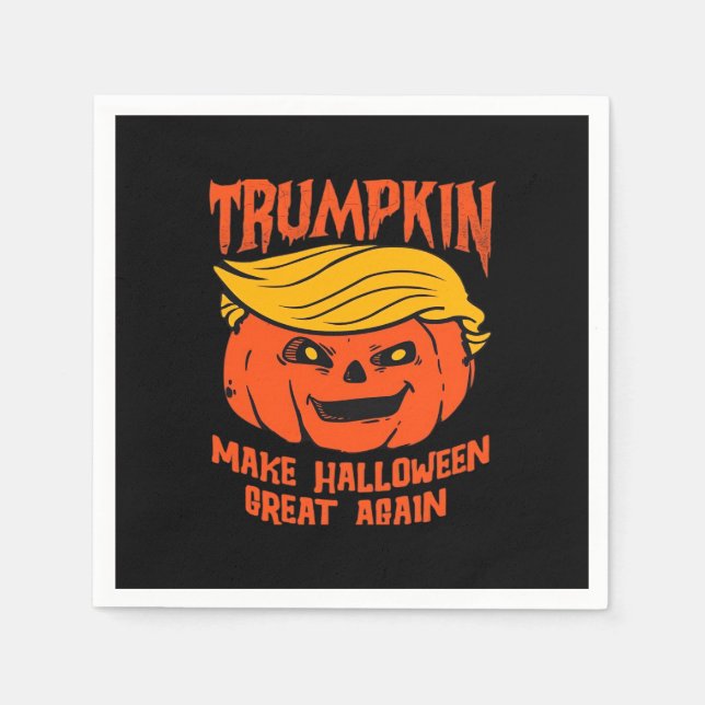 Servilleta De Papel Trumpkin Halloween Calabaza Elección (Anverso)