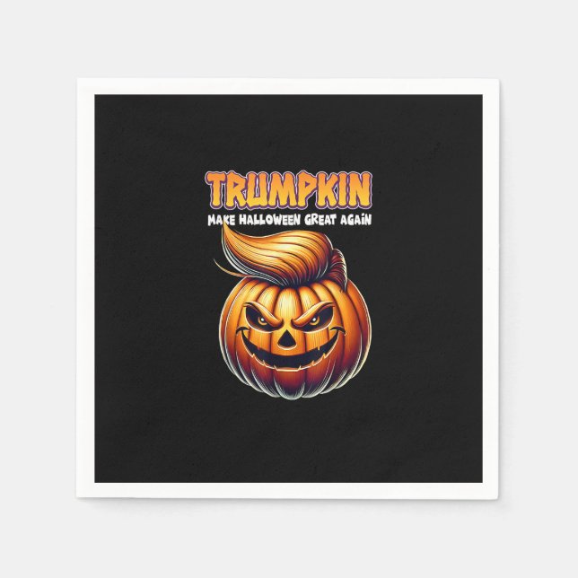 Servilleta De Papel Trumpkin vuelve a hacer grande a Halloween Jack O  (Anverso)