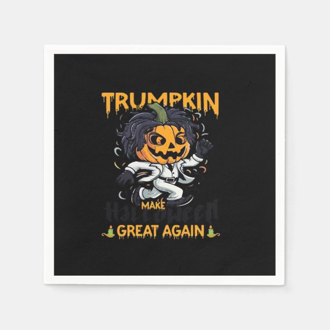 Servilleta De Papel Trumpkin vuelve a hacer que Halloween sea grande (Anverso)