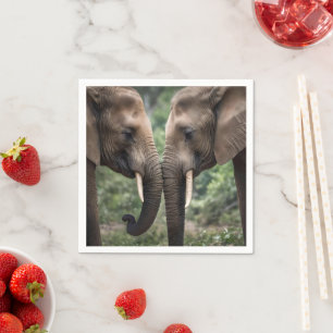 Servilleta De Papel "Trunk to Trunk: A Gentelphant Embrace"