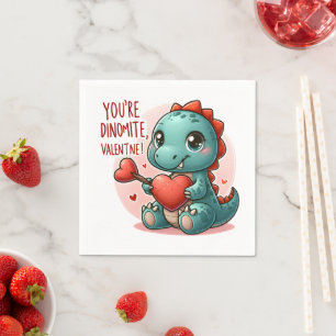 Servilleta De Papel Tu Dinomita Valentine Cute Dinosaur Love