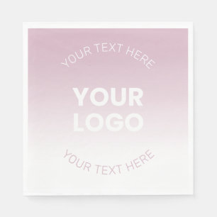 Servilleta De Papel Tu Logo Moderno Ombre Rosa Polvo y Blanco