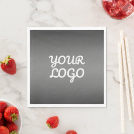 Servilleta De Papel Tu Logo & Moderno Simple Ombre | Gris Oscuro