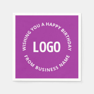 Servilleta De Papel Tu Logo y Texto Personalizado   Feliz Cumpleaños D