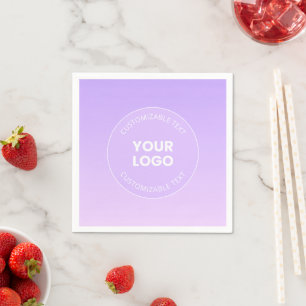 Servilleta De Papel Tu Logotipo   Gradiente sutil de lavanda ombré