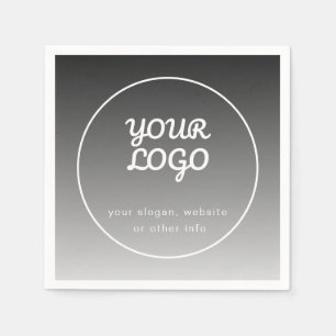 Servilleta De Papel Tu logotipo y texto Gradiente gris oscuro
