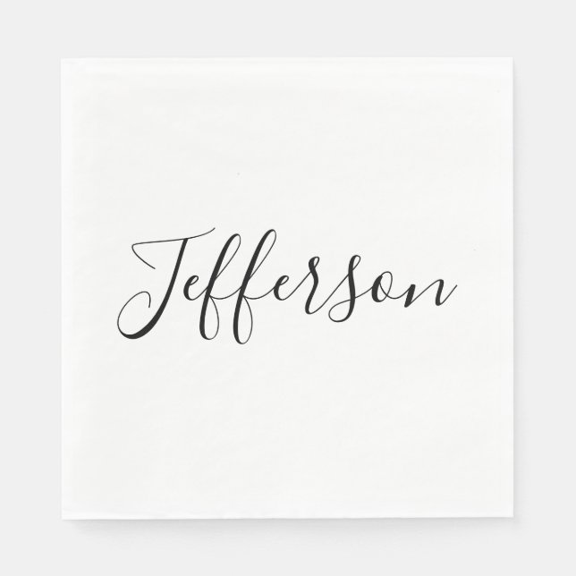 Servilleta De Papel Tu nombre | Guión elegante (Anverso)