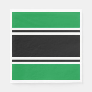 Servilleta De Papel TU TEXTO Tiras de Carreras blanca negra en verde