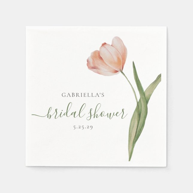 Servilleta De Papel Tulip Green Bridal Shower (Anverso)