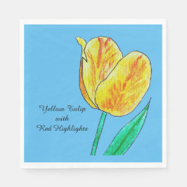 Servilleta De Papel Tulipán Amarillo Destacados Rojos