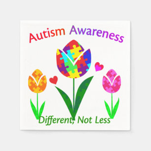 Servilleta De Papel Tulipán de sensibilización sobre el autismo