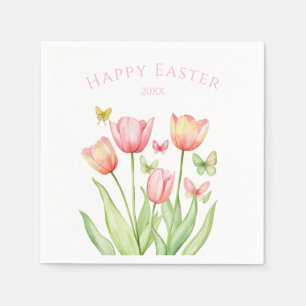 Servilleta De Papel Tulipán Feliz Pascua