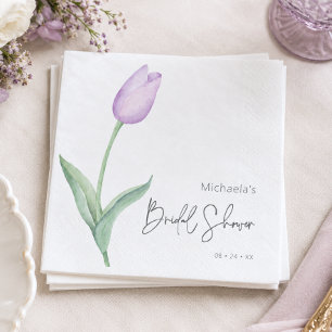 Servilleta De Papel Tulipán Morado Moderno para Almuerzo de Despedida