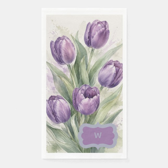 Servilleta De Papel Tulipán Púrpura (Anverso)